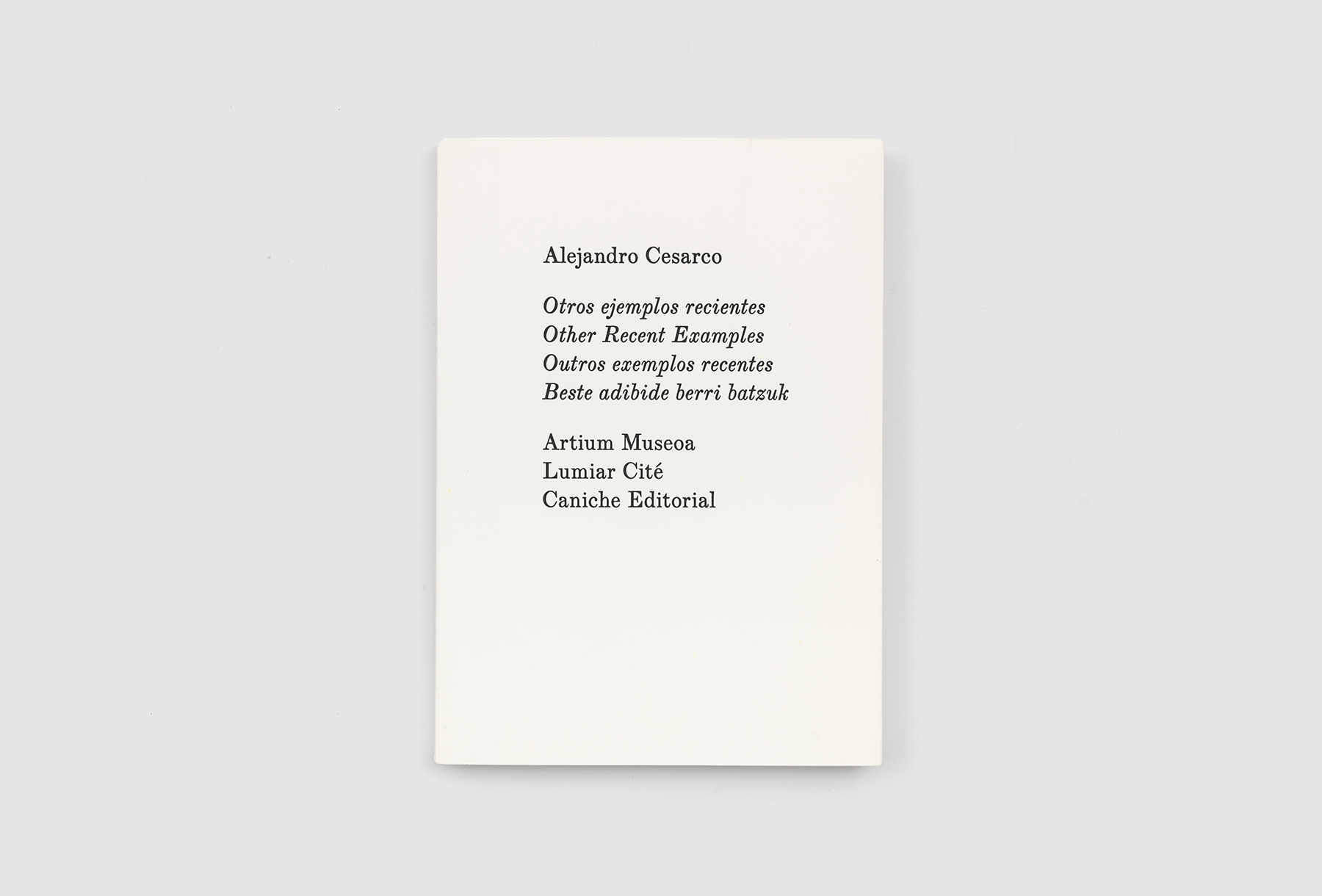Alejandro Cesarco. Other Recent Examples